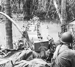 Marines on
              Guadalcanal - photograph from Vandegrift's book